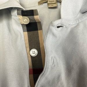 Baby Blue Men’s Burberry Collar Shirt Pol Light Blue Sky Blue Authentic Medium